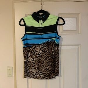 DKNY Golf Print Sleeveless Top sz S
